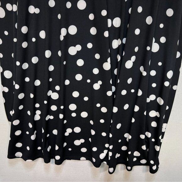 NWT Jessica Howard Womens A-line Midi Dress Size 8 Missy Black White Polka Dots - Picture 14 of 15